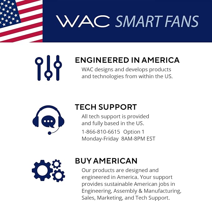 WAC Smart Fans Hug Indoor and Outdoor 3-Blade Flush Mount Smart Home Ceiling Fan 52in Matte Black with 3000K LED Light Kit and Remote Control works with Alexa and iOS or Android App