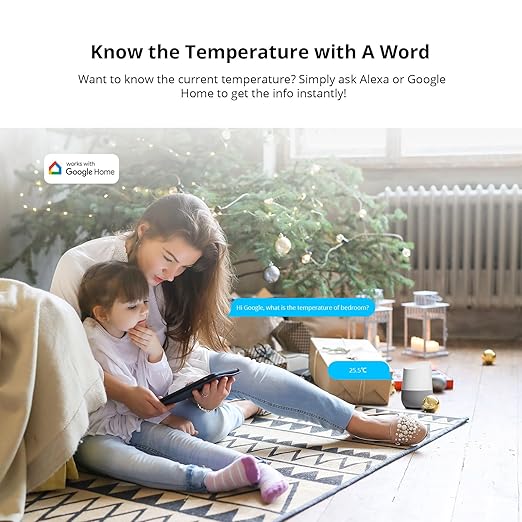 SONOFF SNZB-02P Zigbee Temperature Humidity Sensor, Indoor Thermometer Hygrometer with Alert, Works with Alexa & Google Home for Remote Monitoring and Home Automation, ZigBee 3.0 Hub Required (2)