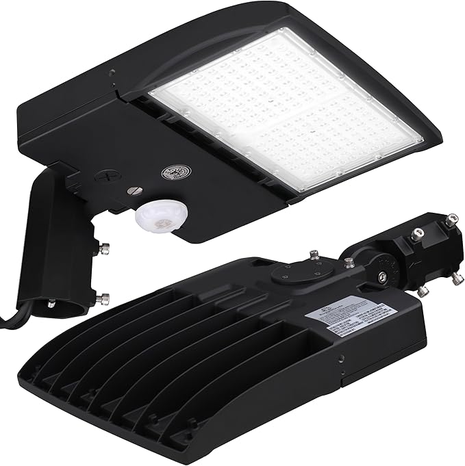 RuggedGrade 150W - NextGen IV Series LED Parking Lot Light with Motion Sensor - 22,500 Lumen - Color Selectable 30K/40K/50K - Slip Fit - Black