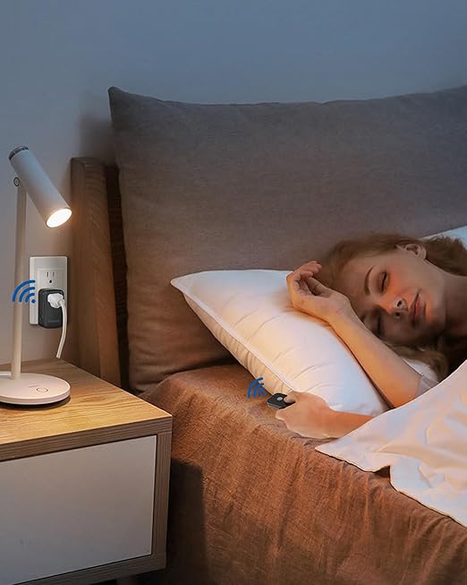 Remote Control Outlet Plug Wireless On Off Power Switch, Black Remote Light Switch Wireless for Lamp, Light, Fan, Programmable, Portable, 100ft RF Range, FCC Certified, Battery Included H02RC1106