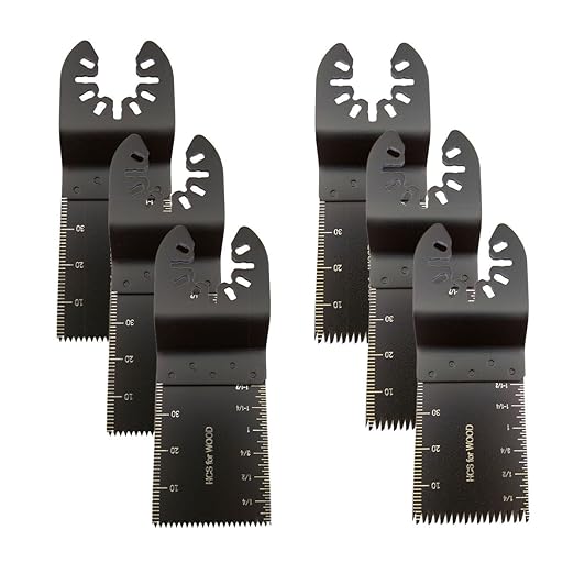Mixed Wood Oscillating Tool Blades Multitool Saw Blade Set, Quick Release Saw Blades Fit for Fein Multimaster, Porter Rockwell Cable,Black & Decker,Ridgid Ryobi, Dewalt, Chicago (6 PCS)
