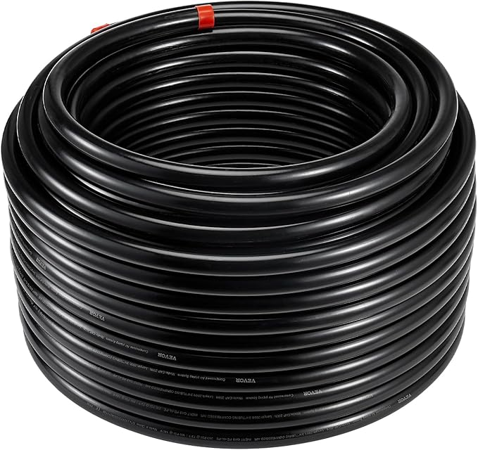 VEVOR Air Compressor Line Kit, 200FT x 3/4", HDPE-Aluminum Compressed Air Piping System, Leak-Proof & Easy-to-Install, Compressed Air Line Tubing Kit for Garages Workshops, Black