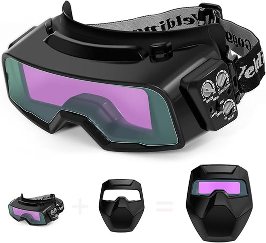 Welding Goggles Auto Darkening Plasma Cutting Glasses - Eye Protection Safety Goggles for Welding