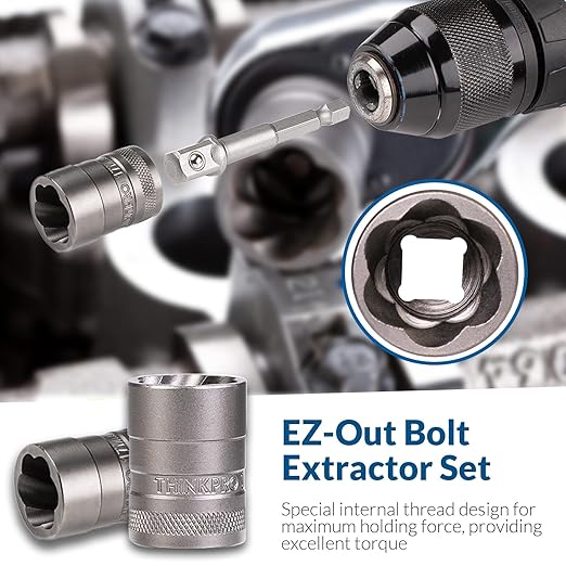 Screw & Bolt Extractor Set and Left Hand Drill Bit Kit,54 PCS Easy Out Stripped Screw Remover with Hex Adapter,Lug Nut Remover for Broken,Damaged,Rusted,Rounded-Off Studs.