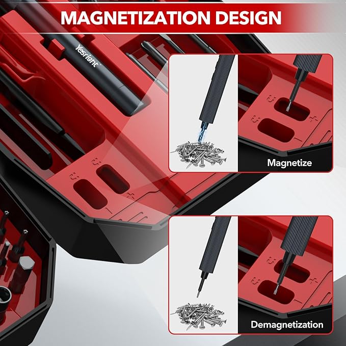 Mini Electric Screwdriver 155 in 1 Small Precision Screwdriver Set Max 5 N.m Cordless Screwdrivers with 3 Torque Settings 140 S2 Magnetic Bits, Repair Tool Set for Phone Computer Watch Drones