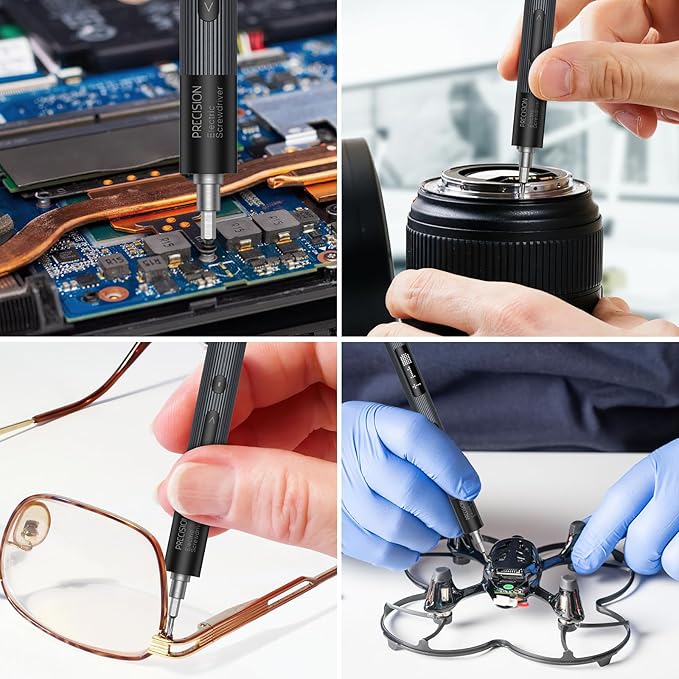 ORIA Electric Screwdriver Set, 50 in 1 Precision Screwdriver Set, Rechargeable Power Repair Tool Kit with 40 Bits, Power Display, 3 Adjustable Torque, LED Lights, Magnetizer for Phone Camera Watch