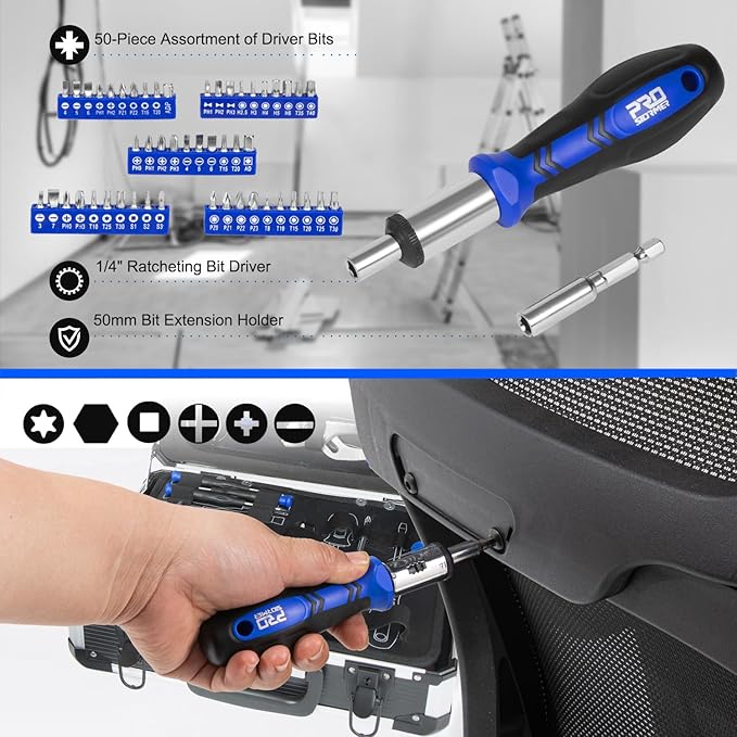 Prostormer Home Tool Kit, 259-Piece Household Hand Tool Set with Heavy Duty Aluminium Tool Box, Basic Toolkit for Home, RV, Car, Workshop and More