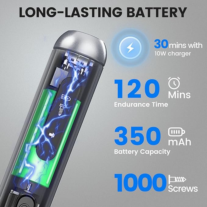 KINGTOP 52‑in‑1 Precision Screwdriver Set – S2 Steel Magnetic Bits, Anti‑Slip Handle, Pop‑Up Aluminum Case – Mini Electric Screwdriver Kit for Electronics Repair, Phones, Laptops & Gadgets