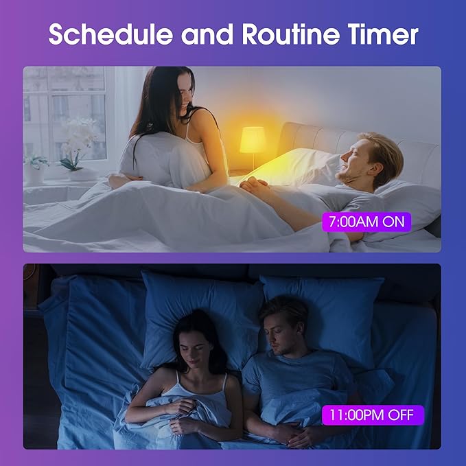 Energetic Matter Smart A19 LED Light Bulb, E26 RGB Color Changing Bulbs, Work with Alexa/Google Home/Apple Home/SmartThings, 60W Equivalent, 800LM, 2.4 Ghz WiFi Only, Smart Speaker Required, 2 Pack