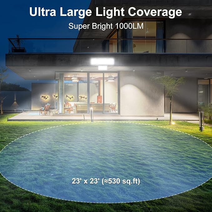 T-SUN Solar Motion Sensor Outdoor Lights, 333LED Solar Security Flood Lights with Remote Control, IP65 Waterproof 3 Lighting Modes Adjustable Wall Lights for Garden, Patio, Yard, Garage(2 Pack)