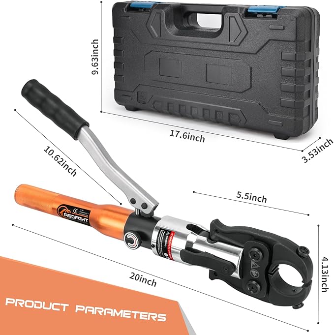Copper Pipe Crimping Tool - with 1", 3/4", 1/2" Dies for F877 stainless PEX Press Sleeves & Copper Pipe + 1", 3/4",5/8", 1/2", 3/8" Dies for ASTM F1807 Pex Pipe Copper Ring