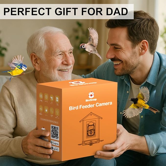 birdsnap® APS - Metal Bird Feeder with Camera Solar Panel 32GB Card, AI Identify 10000+ Birds Camera Feeder, 3 DIY Add-ons, 2K HD Live View Auto Record Bird Video, Ideal Gift for Birds Lover