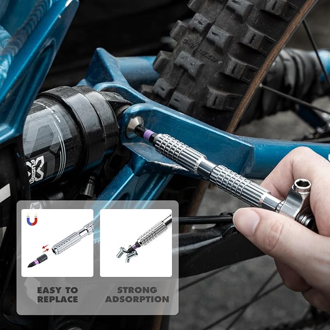 VMAN Ratchet Screwdriver Set, 40 in 1 magnetic Screwdriver sets, S2 Steel Bits, DIY Combination Flexible Shaft, Suitable for Furniture Assembly, Precision Electrical Appliance Repair, Bicycle Tools