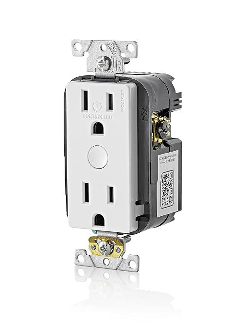 Leviton Decora Smart Outlet, Tamper-Resistant 15A, Wi-Fi 2nd Gen, Works with My Leviton, Alexa, Google Assistant, Apple Home/Siri & Wire-Free Companions for Switched Outlet, D215R-2RW, White