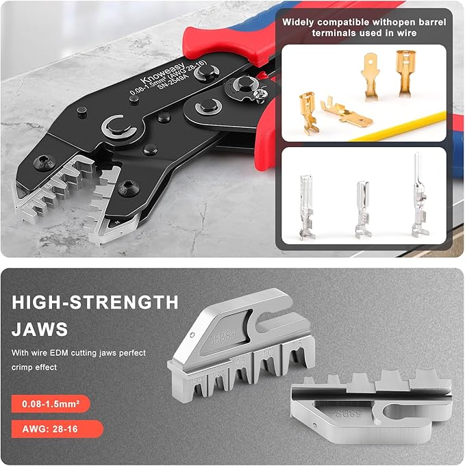 Knoweasy JST Crimper and Molex Crimper Compatible with JST, Dupont, Molex terminals - Precision JST Crimp Tool Model 2549A