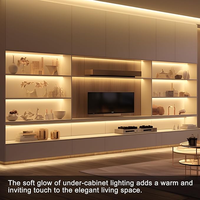 Gaahing 8pcs Recessed Linear Lighting Fixtures 200"/5.08M, 3000K Warm White LED Strip Light Kit with Touch Control & Self-Adhesive – Easy Installation for Slat Wall Panels, Under Cabinet