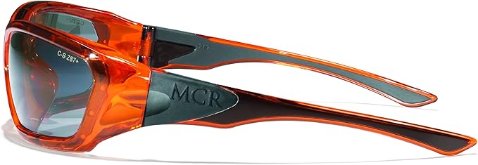 Crews ForceFlex FF137 Safety Glasses Ballisitic Silver Mirror Lens and Translucent Orange Frame Frame, 1 Pair