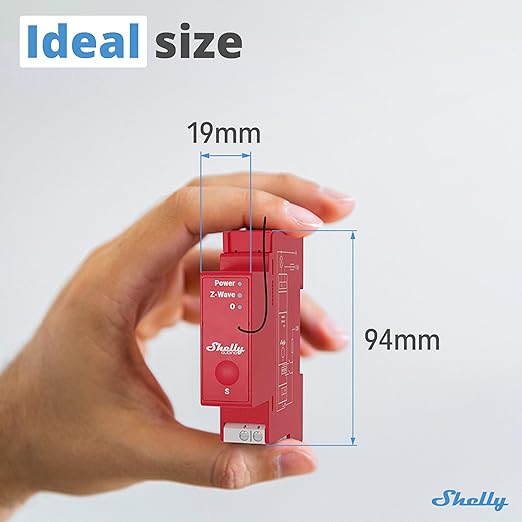 Shelly Wave Pro 1PM US LR | Z-Wave Long Range Smart Relay Switch with Power Metering, 1-Channel 16 A | DIN-Rail | Home Automation | High Compatibility | Easy Installation | iOS Android App