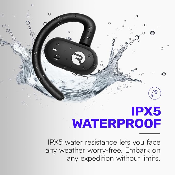 Raycon Everyday Open Earbuds – True Wireless Open Ear Bluetooth Headphones, Hook Design, IPX5 Water Resistant, 40 Hours of Battery Life (Purple)