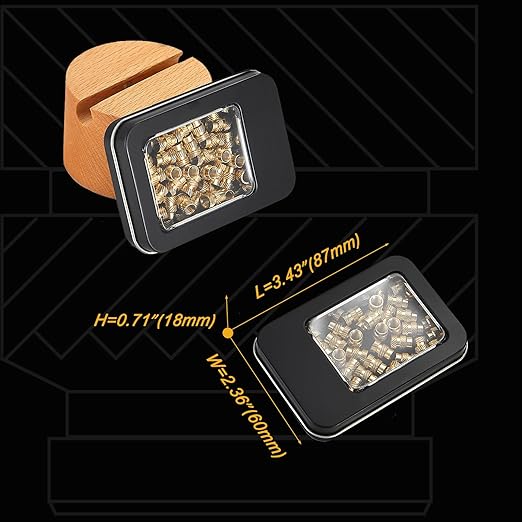 Kadrick 50Pcs M6 Threaded Inserts for 3D Printing Components,M6*10 * 8 Metric Brass Knurled Nuts, Insert by Heat into Plastic Parts