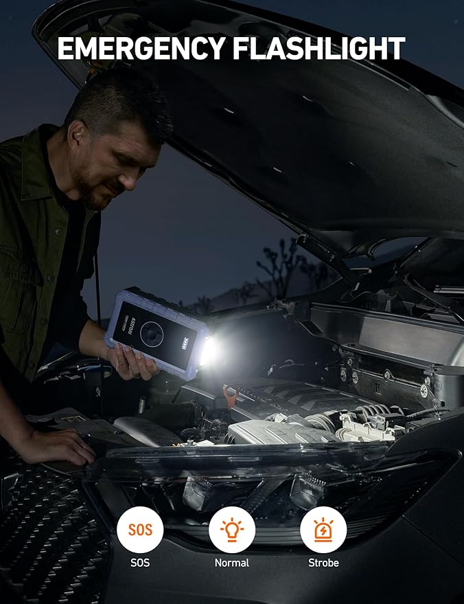 AstroAI S8 Air Jump Starter with Air Compressor, 1500A Peak Car Battery Jump Starter Portable (6.0 Gas/3.0L Diesel) with 150PSI Auto-Shutoff Tire Inflator, 12V Battery Charger Booster(Blue-Gray)