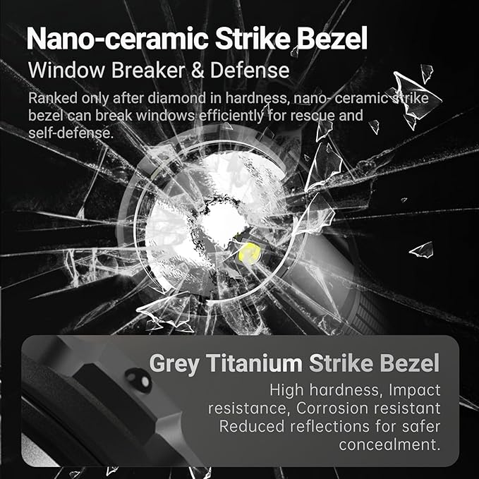 NEXTORCH TA30C MAX Tactical Flashlight High Lumens, Powerful Emergency Rechargeable Compact Bright Flashlight with 5 Modes & Strobe & Ceramic Bead Broken Window, for Outdoor Use