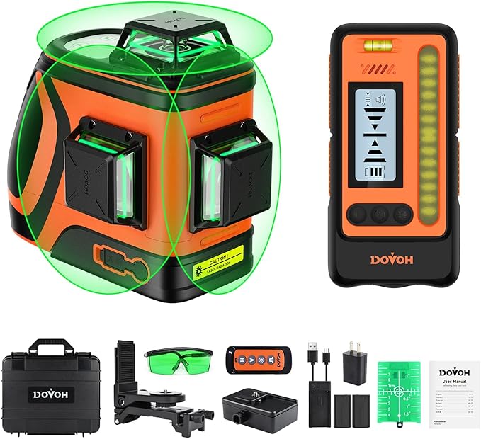 Outdoor Laser Level with Receiver, Tripod, Grade Rod, Class Ⅱ