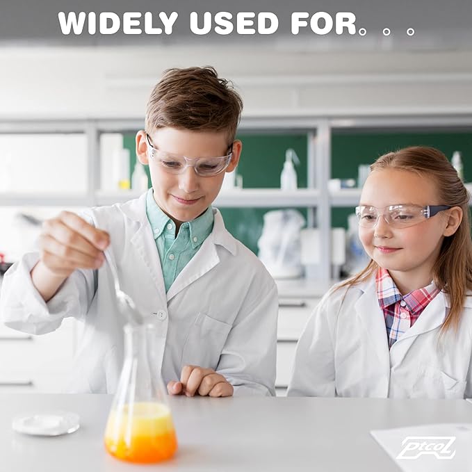 Kids Safety Glasses 24 Pack, Scratch, Impact Resistant Safety Goggles with Clear Lens Assorted Twinkle Color Frame, Eyewear for Lab, Sports,Shooting, Landscaping, Child Youth Size