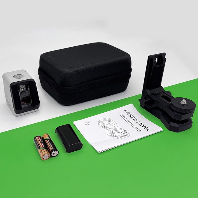 Self Leveling Laser Level, Green Cross Line Laser Level, Lazer Leveler Tool for Picture Hanging Construction Floor Tile Wall, Rotary Nivel Laser Magnetic Bracket Carrying Case Battery Included