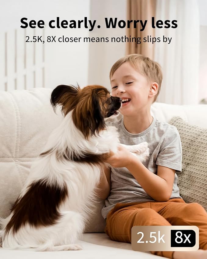 VIMTAG 5G 2.5K Security Camera Indoor, 2Pack Dog Camera with Speaker Pan-Tilt 360 Motion Tracking, Baby Monitor Cameras for Home Security Puppy Cat, 2-Way Audio, IR Night Vision, w/Alexa