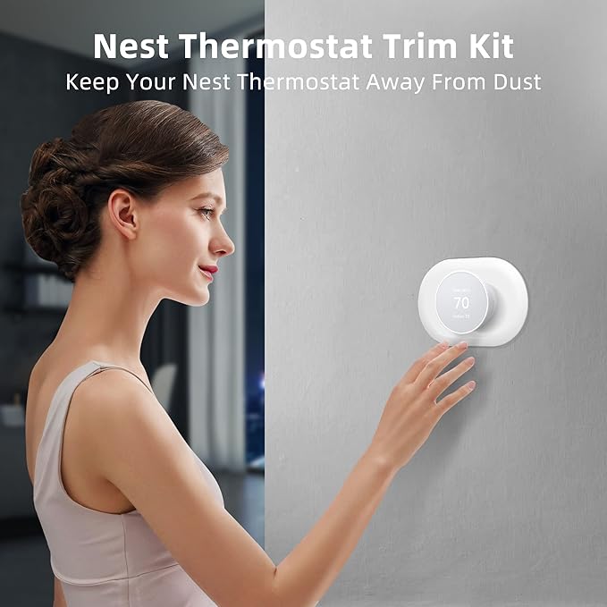 Compatible with Google Nest Thermostat 2020 Wall Plate Cover, Nest Thermostat Trim Kit, Nest Thermostat Wall Plate Cover, Nest Thermostat Accessory Easy Installation - Snow