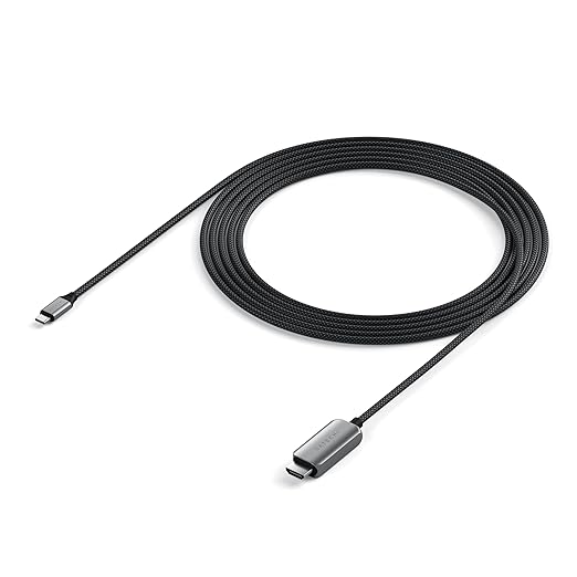 Satechi USB C to HDMI 2.1 8K Cable, with 8K @ 60Hz and 4K @ 120Hz, Type C to HDMI Cable, Thunderbolt 3/4 Compatible for MacBook Pro, MacBook Air, iPad Pro, iPhone 15 and More (6.5 ft/2m)