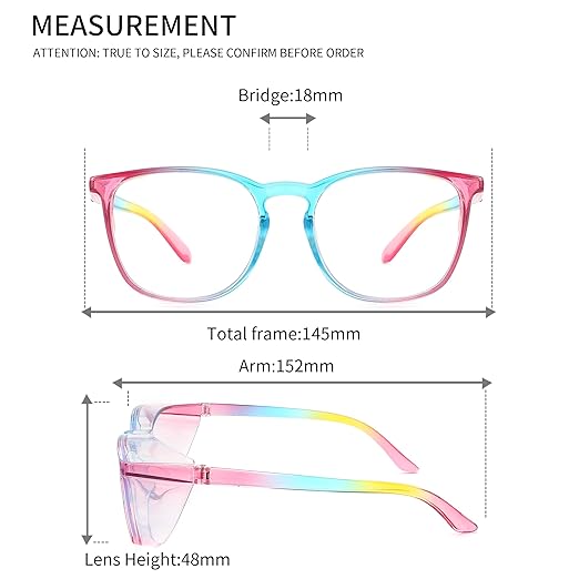 Alsenor Safety Glasses Anti Fog Goggles Protective Eyewear Blue Light Blocking Anti Dust UV Protection Glasses For Men Women (2 Pack (Rainbow + Newleopard))