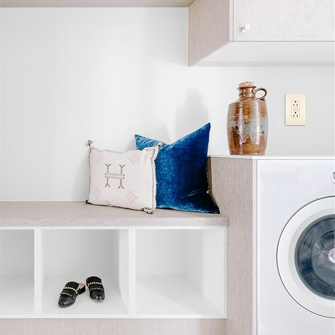 Legrand radiant 1597LA3PKCC4 15 Amp GFCI Self Test Decorator Duplex Outlet, Light Almond (3 Pack)