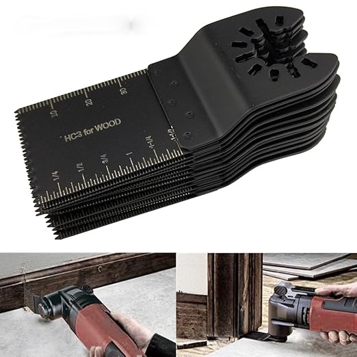 Mixed Wood Oscillating Multitool Saw Blade Set Fits Fein Multimaster, Porter Rockwell Cable,Black & Decker,Bosch Craftsman,Ridgid Ryobi,Makita Milwaukee,Dewalt, Chicago (12 PCS)