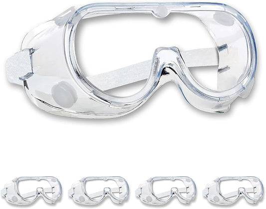 ATERET Anti-Fog Protective Safety Goggles I Lightweight Adjustable Clear Lens Eyewear I Chemical Splash Protection Eyeglass