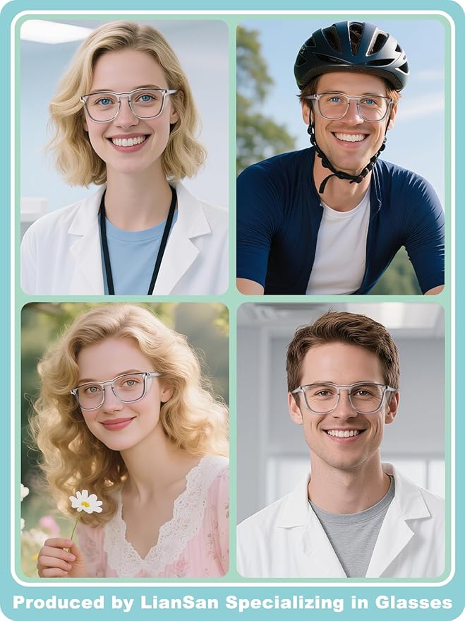 LianSan Oversize Anti-Fog Safety Glasses for Nurses, Z87.1 Certified Goggles for Women, Square UV Protection