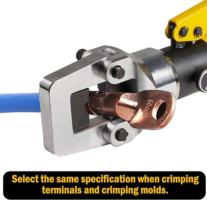 Crimping Tool, 6 AWG to 1000 MCM Hydraulic Plier, 20 Ton Copper and Aluminum Terminal Wire Lug Hydraulic Crimper, Crimping Tool Kit with 13 Dies