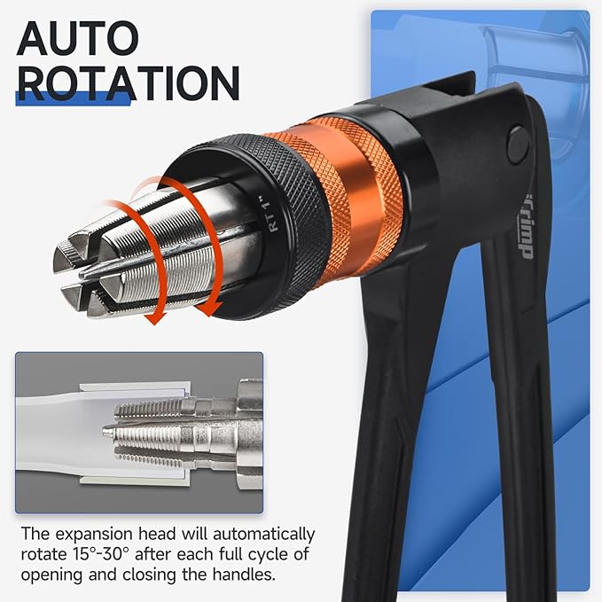 iCrimp PEX-A Expander Tool Kit with Self-Rotary Expansion Heads 1/2,3/4 and 1-Inch,PEX Cutter included for Uponor ProPEX,Wirsbo
