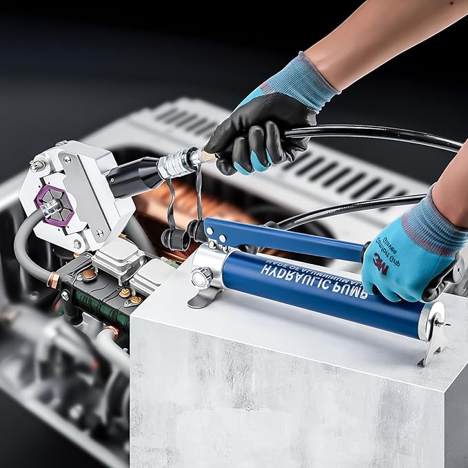 IBOSAD Hydraulic Hose Crimper Hydra-Krimp 71500 Manual A/C Hose Crimper Kit Air Conditioning Repaire Handheld Hydraulic Hose Crimping Tool (Split with Manual Pump)