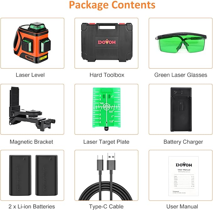 Outdoor Laser Level 360 Self Leveling with Receiver and Tripod, Class Ⅱ