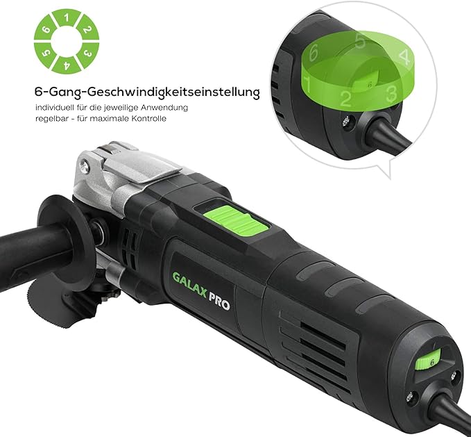 GALAX PRO 3.5A 6 Variable Speed Oscillating Multi Tool Kit with Quick Clamp System Change and 30pcs Accessories, Oscillating Angle:4° for Cutting, Sanding, Grinding