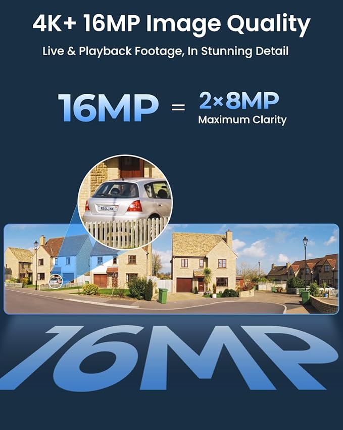 REOLINK Duo 3V PoE, 16MP UHD Dual-Lens PoE Security Camera with 180° Panoramic, Motion Track, Color Night Vision, Smart Detection, 2 Way Talk, IK10 Vandal-Proof, IP67 Weatherproof, No PT Supported