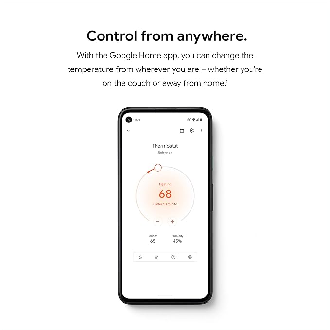 Google Nest Thermostat - Smart Thermostat for Home - Programmable Wifi Thermostat - Fog