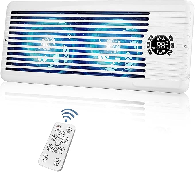 Register Booster Fan for 4" x 12" Register Holes, Smart AC Vent Booster Fans Improves Heating & Cooling with Remote and Thermostat Control,10-Speed Quiet Vents Fan for Floor Ceiling