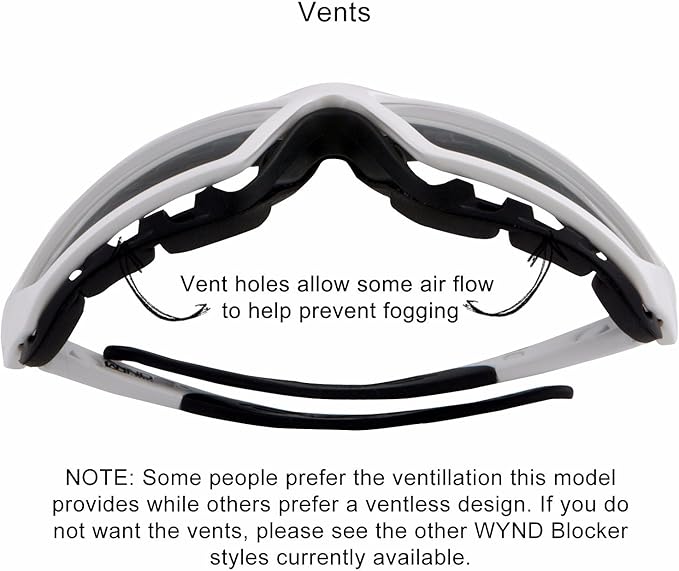 WYND Blocker Motorcycle Riding Glasses Extreme Sports Wrap Sunglasses (White/Clear)