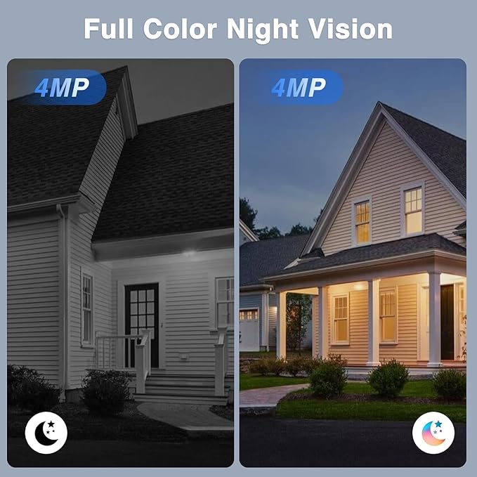 Security Cameras Wireless Outdoor,2K WiFi Cameras for Home Security,Battery Powered AI Motion Detection Surveillance Home Security Cam,Color Night Vision,2-Way Talk