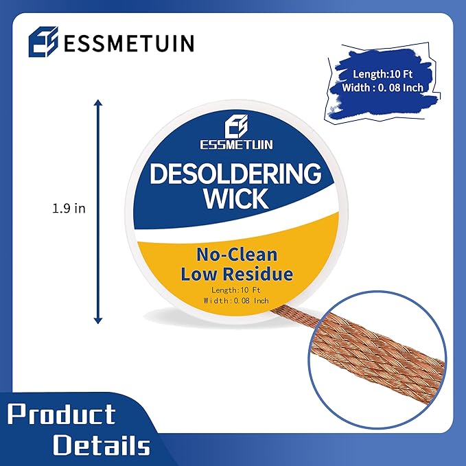 Solder Wick and Soldering flux for Electronics Repair, No Clean Flux, Solder Removal Kit