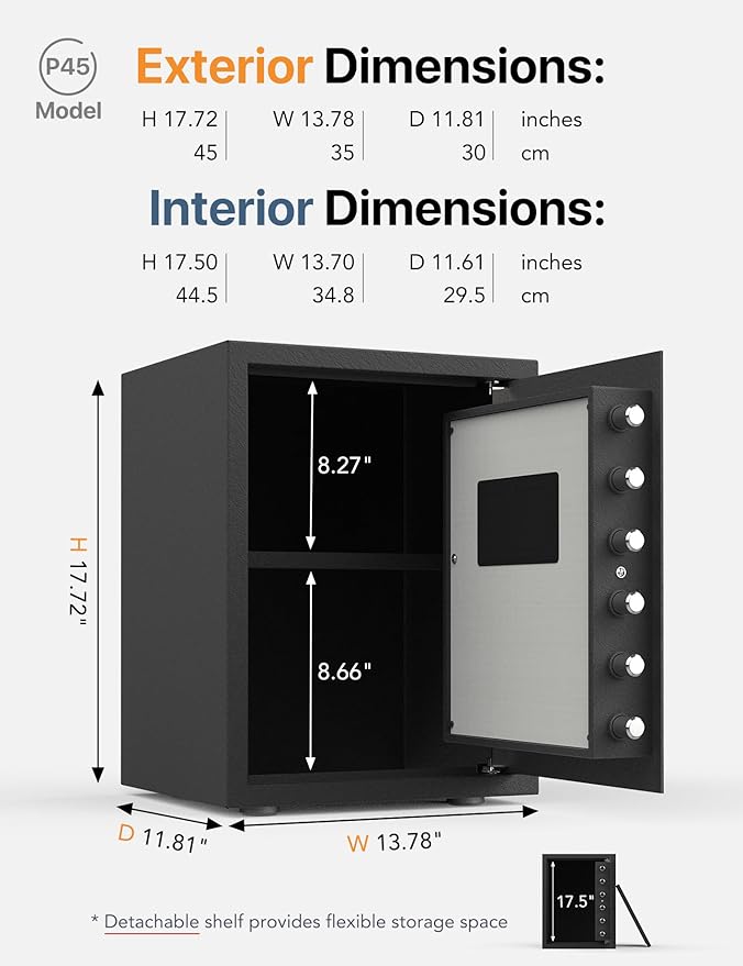 FORFEND Smart Home Safe | WiFi Safebox App Lock/Alarm | Voice Command, Kidnap Alarm, Tamper Detect, Frozen Mode, Sub Account| Digital Safes Anti Theft