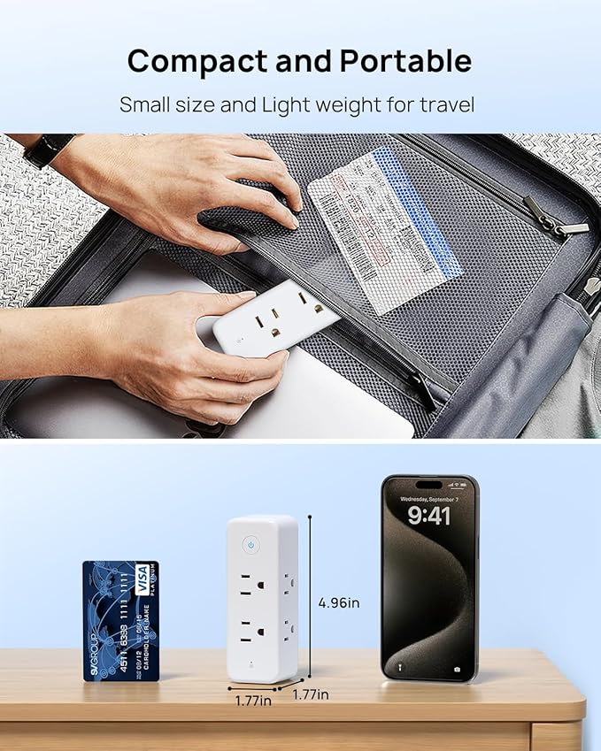 TROND Outlet Extender Surge Protector, 6 AC Outlet Splitter with Rotating Plug 360, Multi Plug Adapter with PD 20W USB C, 1440J, 2 USB-A & 2 USB-C, 3 Way Wall Extension Outlet for Home Office Travel